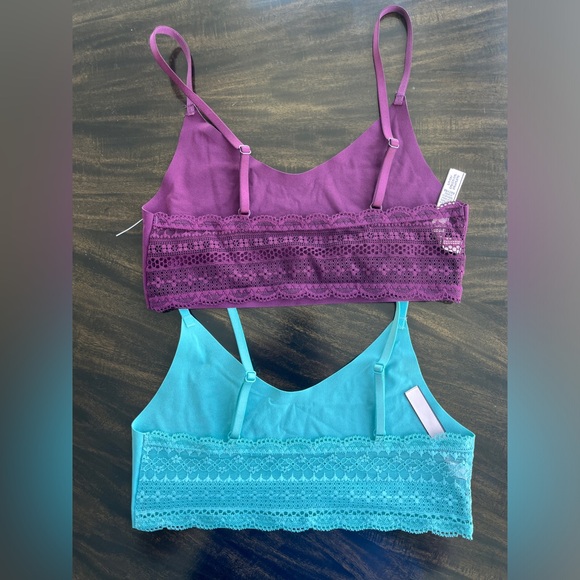 2 Victoria’s Secret bralettes, turquoise and burgundy, size S, NWOT - Picture 2 of 3